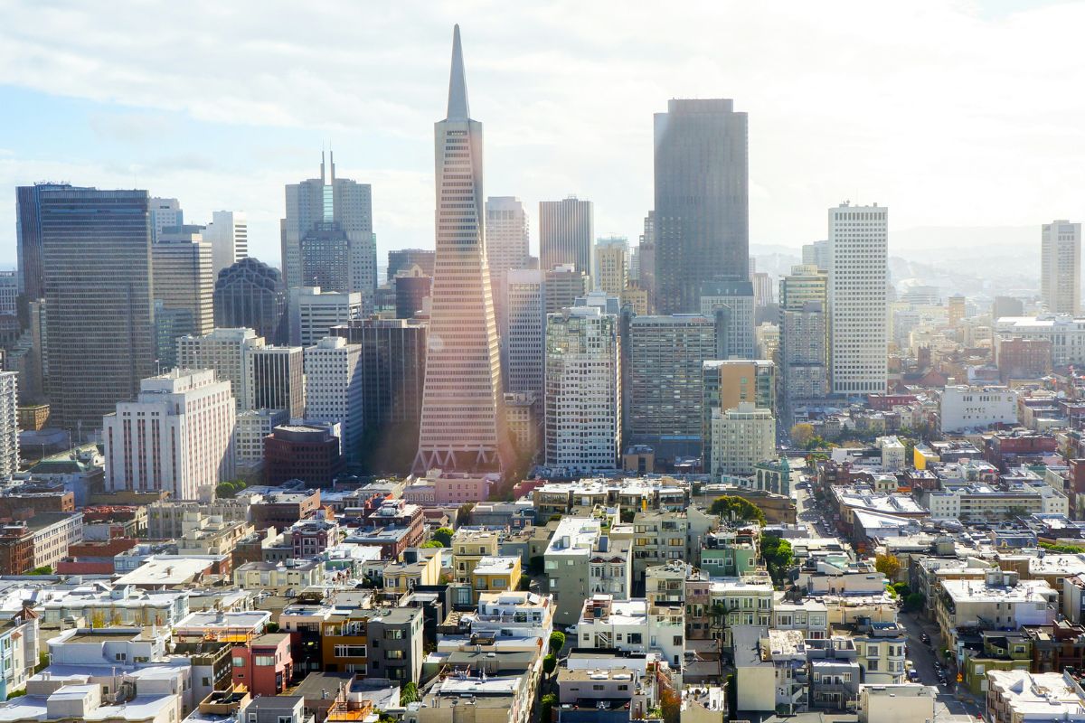 Panorama do Financial District em San Francisco