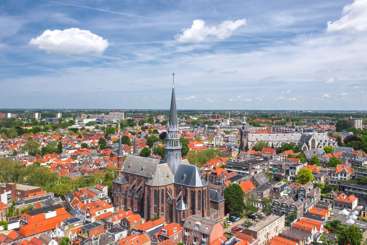 Panorama da cidade de Gouda, Países Baixos