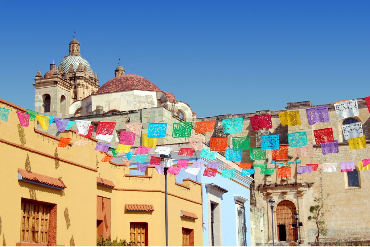 Detalhes da arquitetura e decoração do centro de Oaxaca