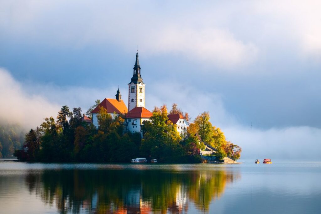 Lago de Bled, na Eslovênia