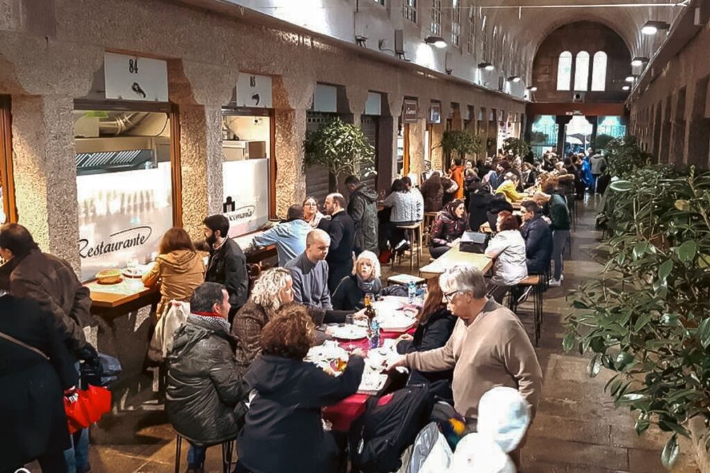 Restaurantes no Mercado de Abastos, em Santiago de Compostela