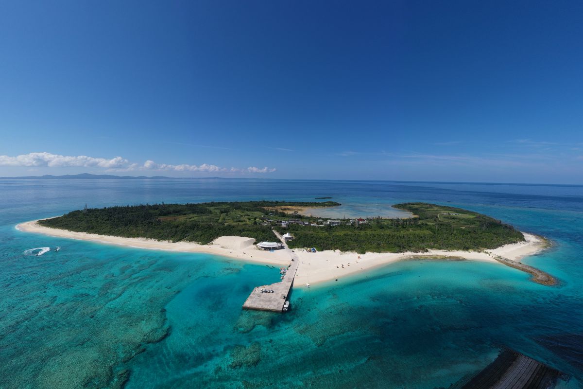 Panorama da ilha de Sesoko, Okinawa