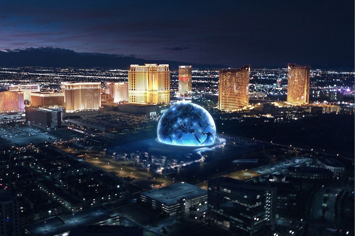 Panorâma de Las Vegas com a The Sphere ao centro