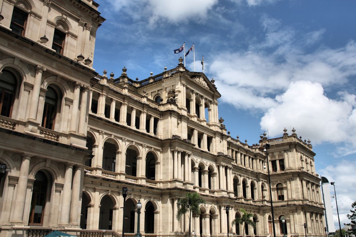 Edifício do Treasury Building visto de frente