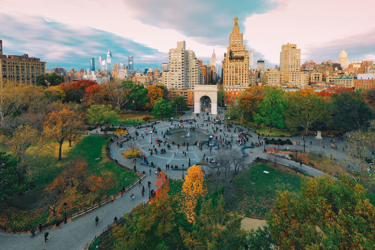 Panorama do Washington Square Park de Nova York